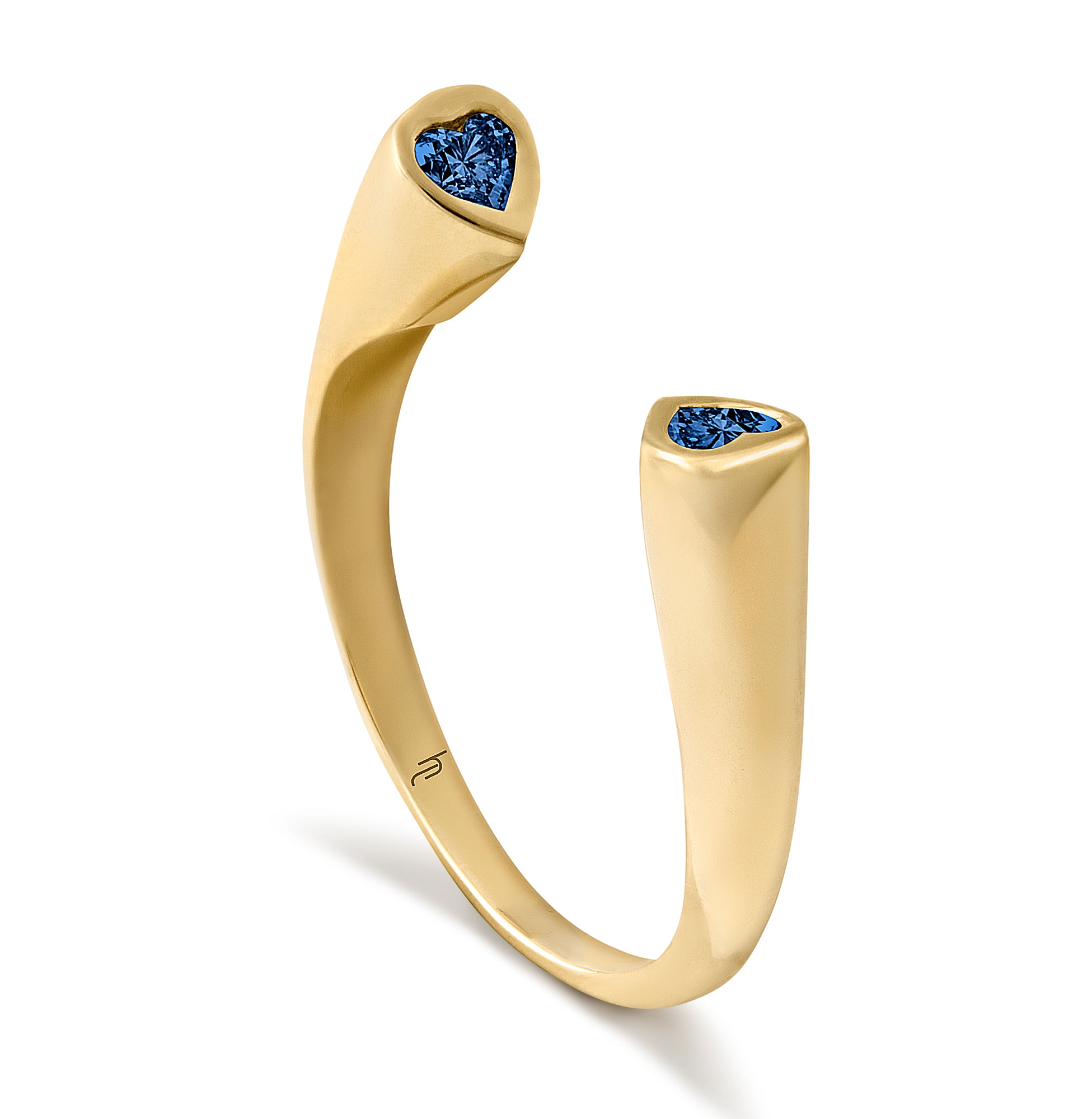 The Love Tube Ring with Blue Sapphire image 1