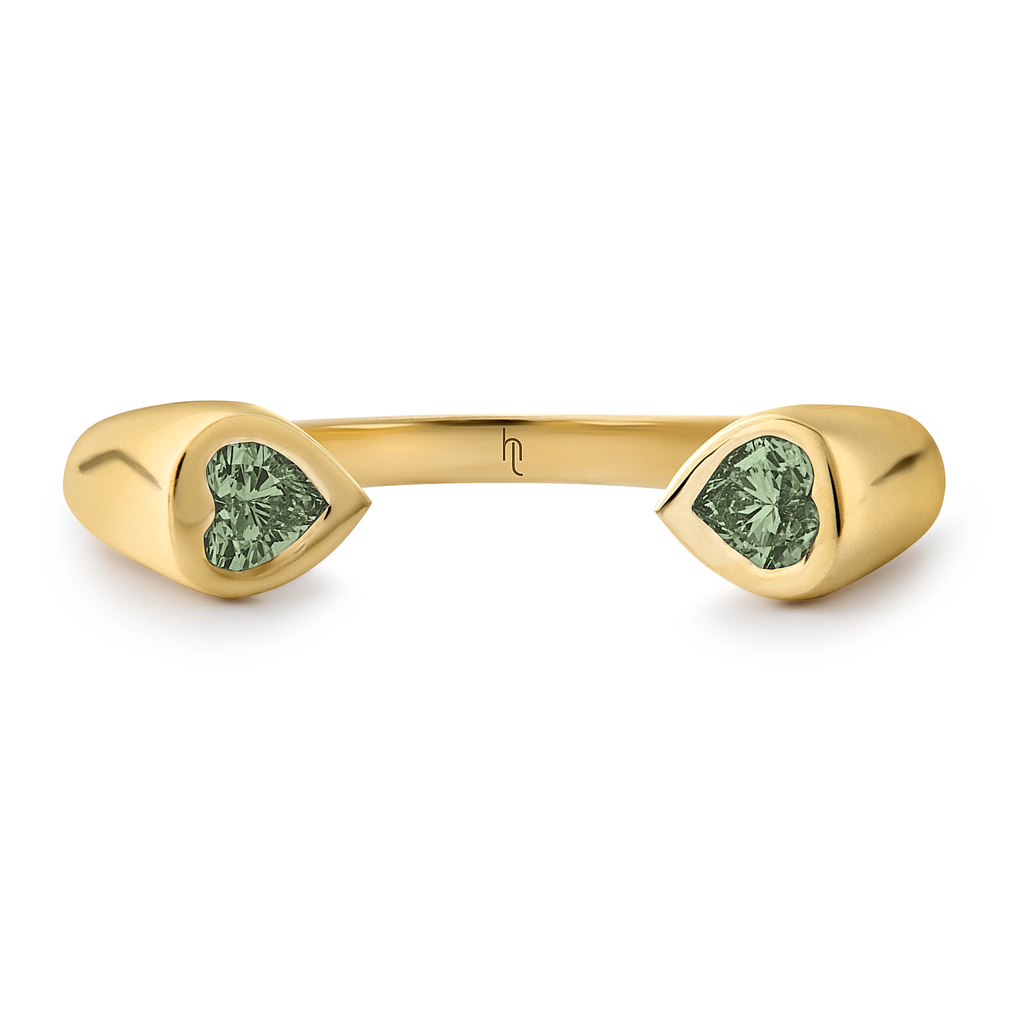 Love Tube Ring with Green Sapphire image 0