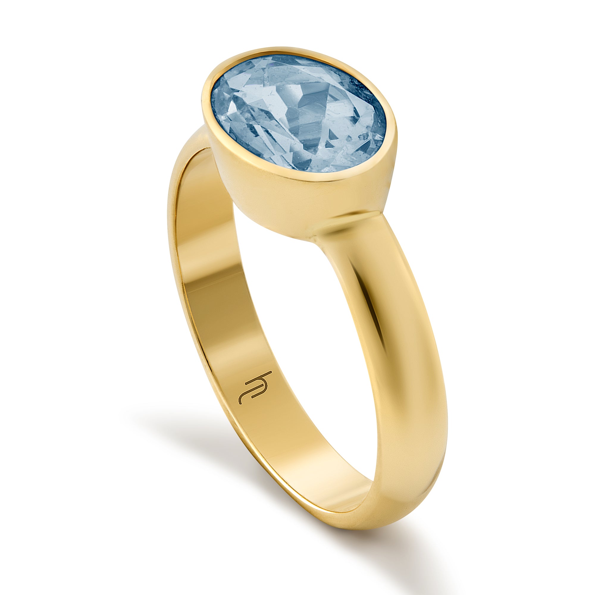 Oval East West Bezel with Aquamarine image 1