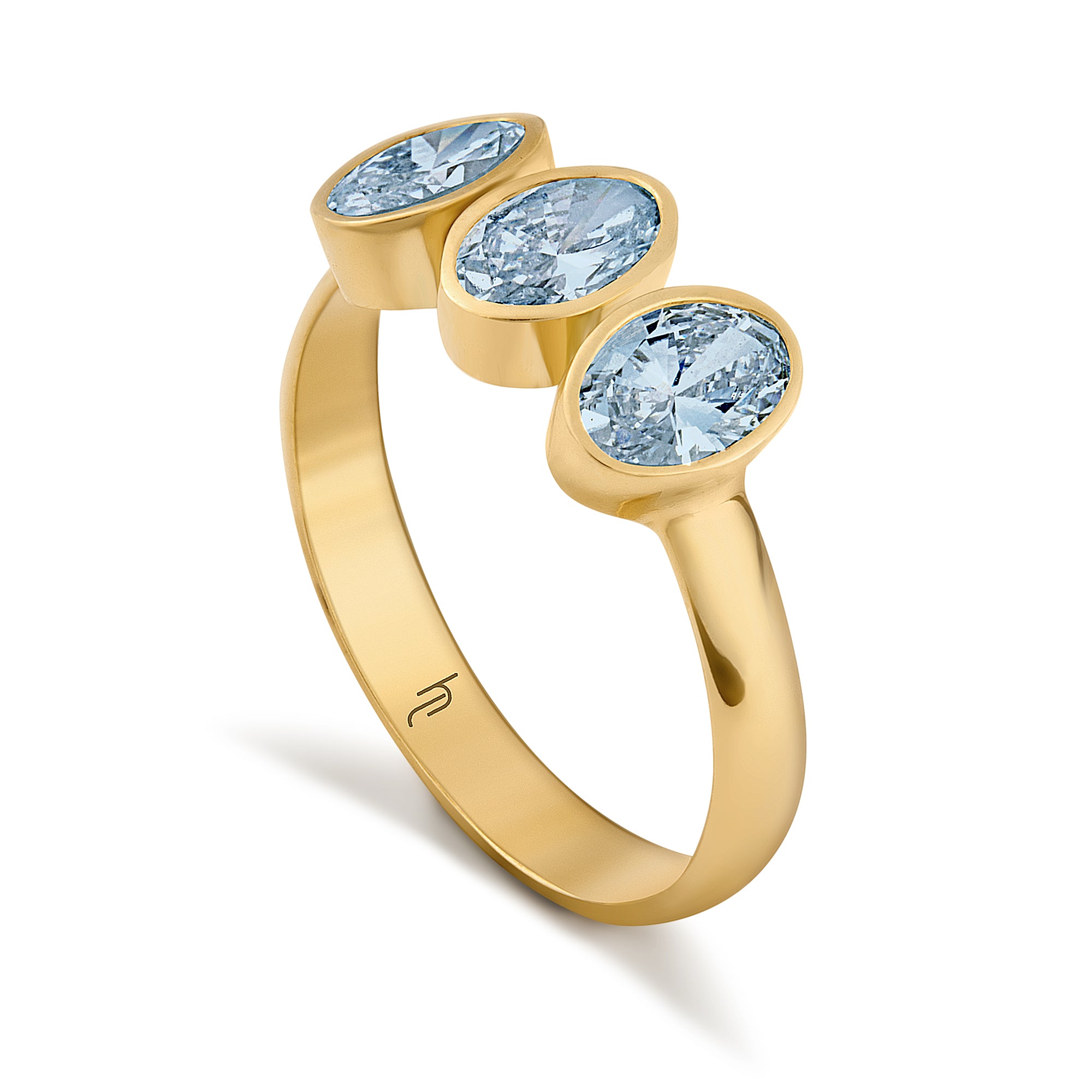 Triple Oval Bezel with Aquamarine image 1