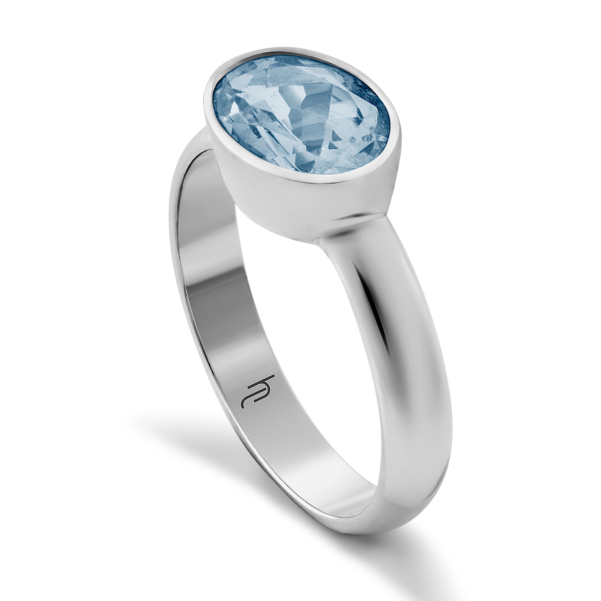 Oval East West Bezel with Aquamarine image 1