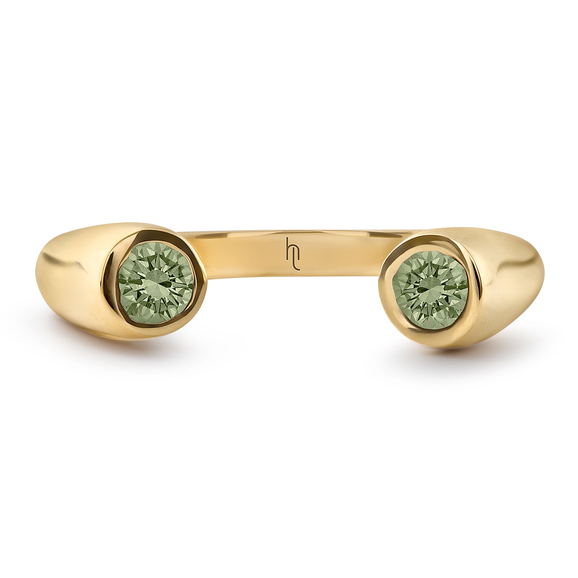 Tube Ring with Green Sapphire image 0