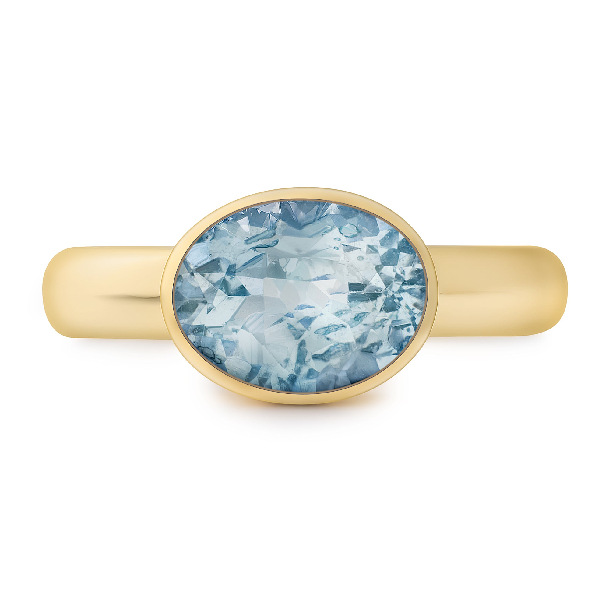 Oval East West Bezel with Aquamarine image 0