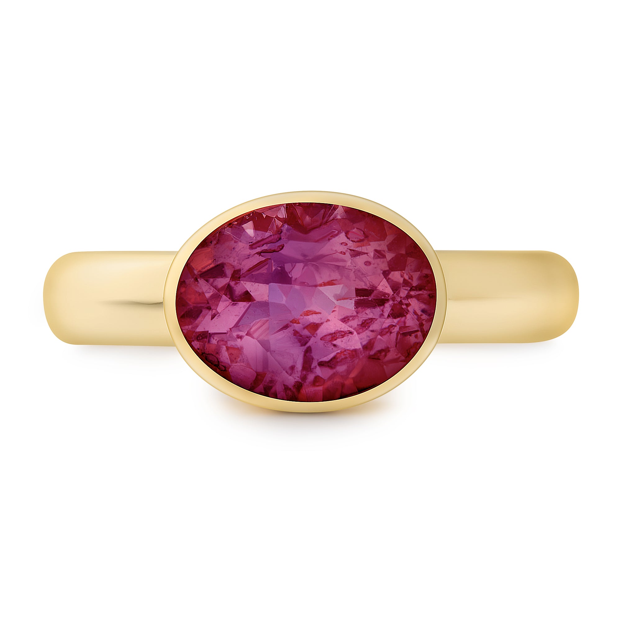 Oval East West Bezel with Garnet image 0