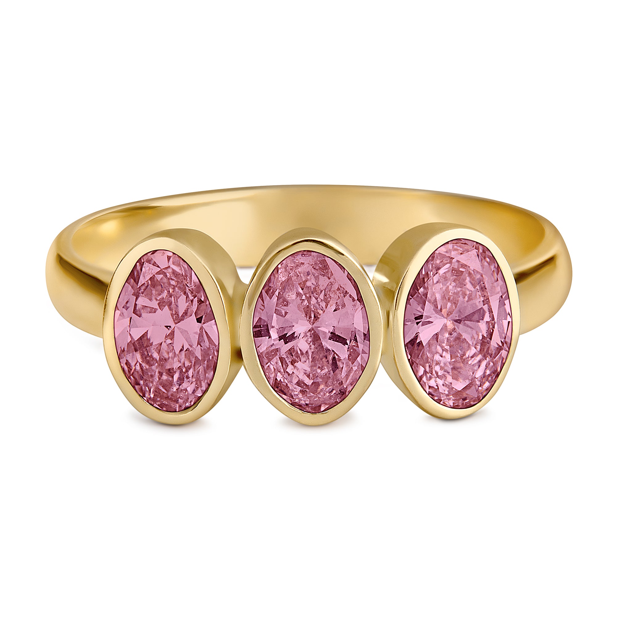 Triple Oval Bezel with Pink Tourmaline image 0