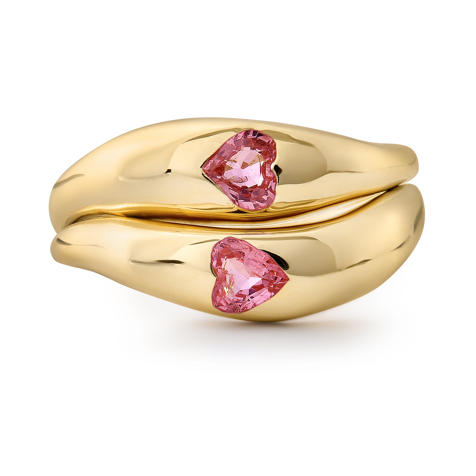 Double Love with Pink Tourmaline Hearts image 0