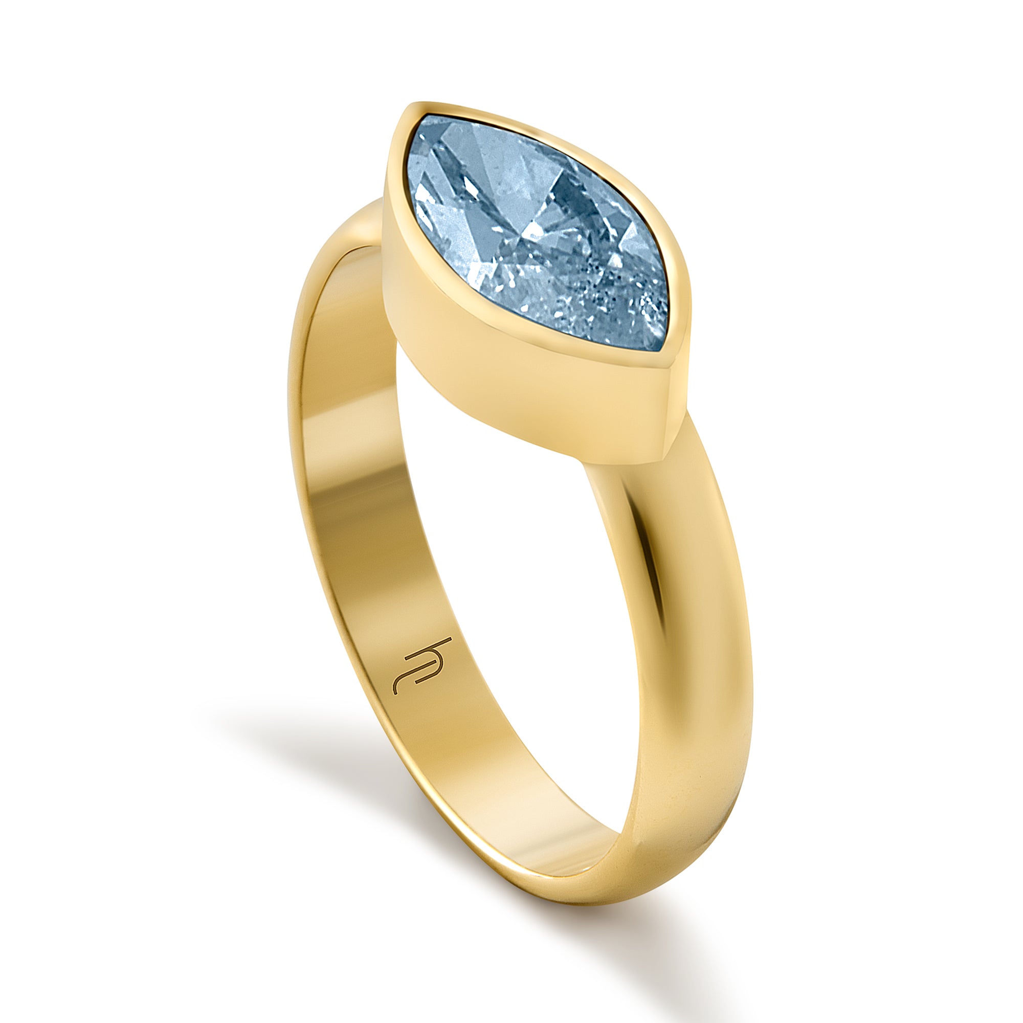 Large Marquise East West with Aquamarine image 1