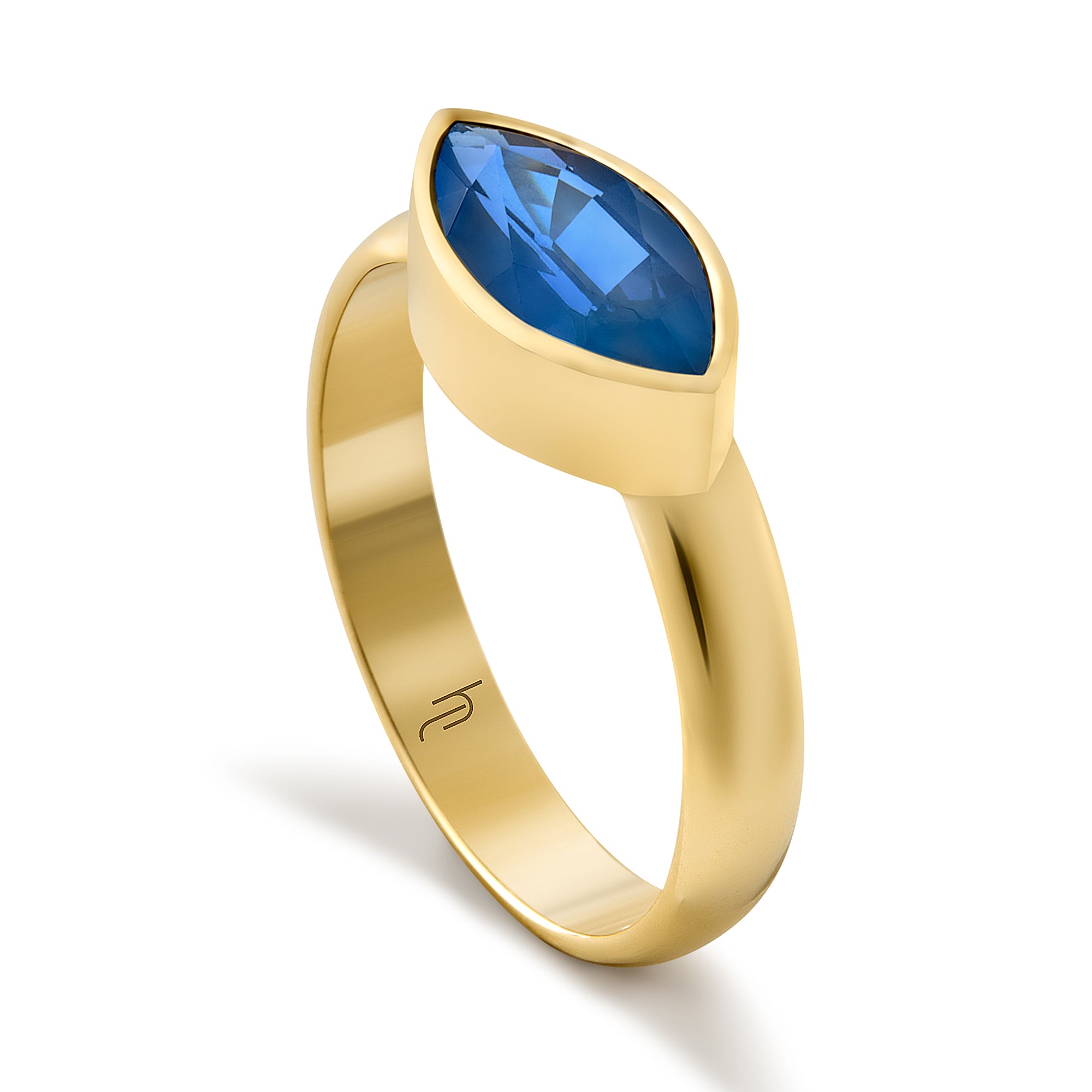 Large Marquise East West with Blue Sapphire image 1
