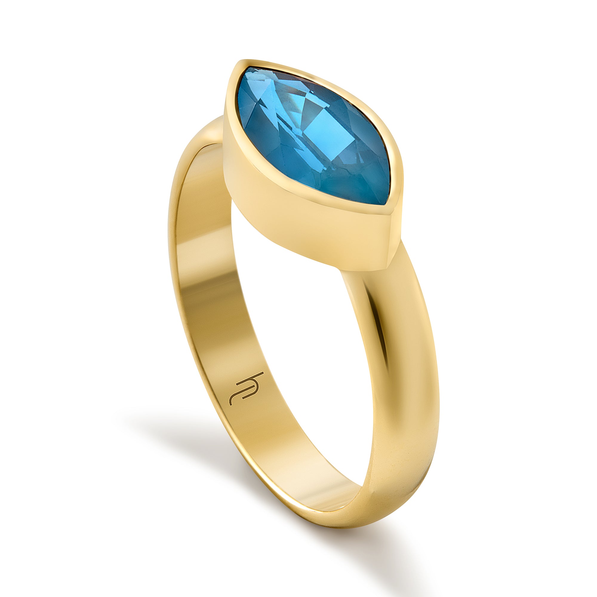 Large Marquise East West with London Blue Topaz image 1