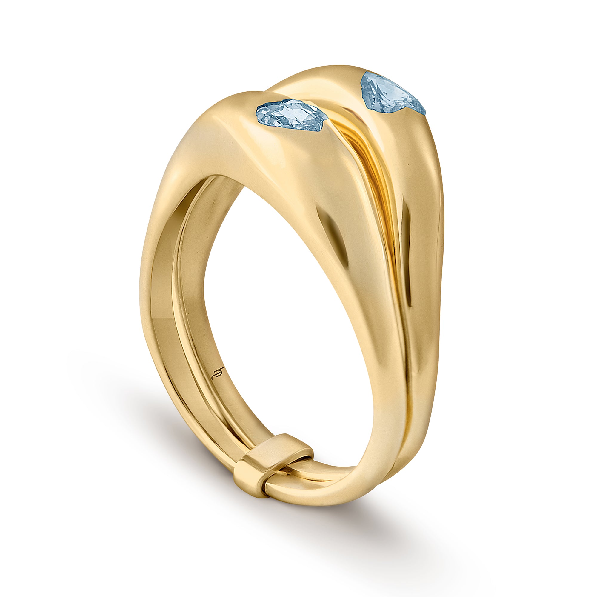 Double Love with Aquamarine Hearts