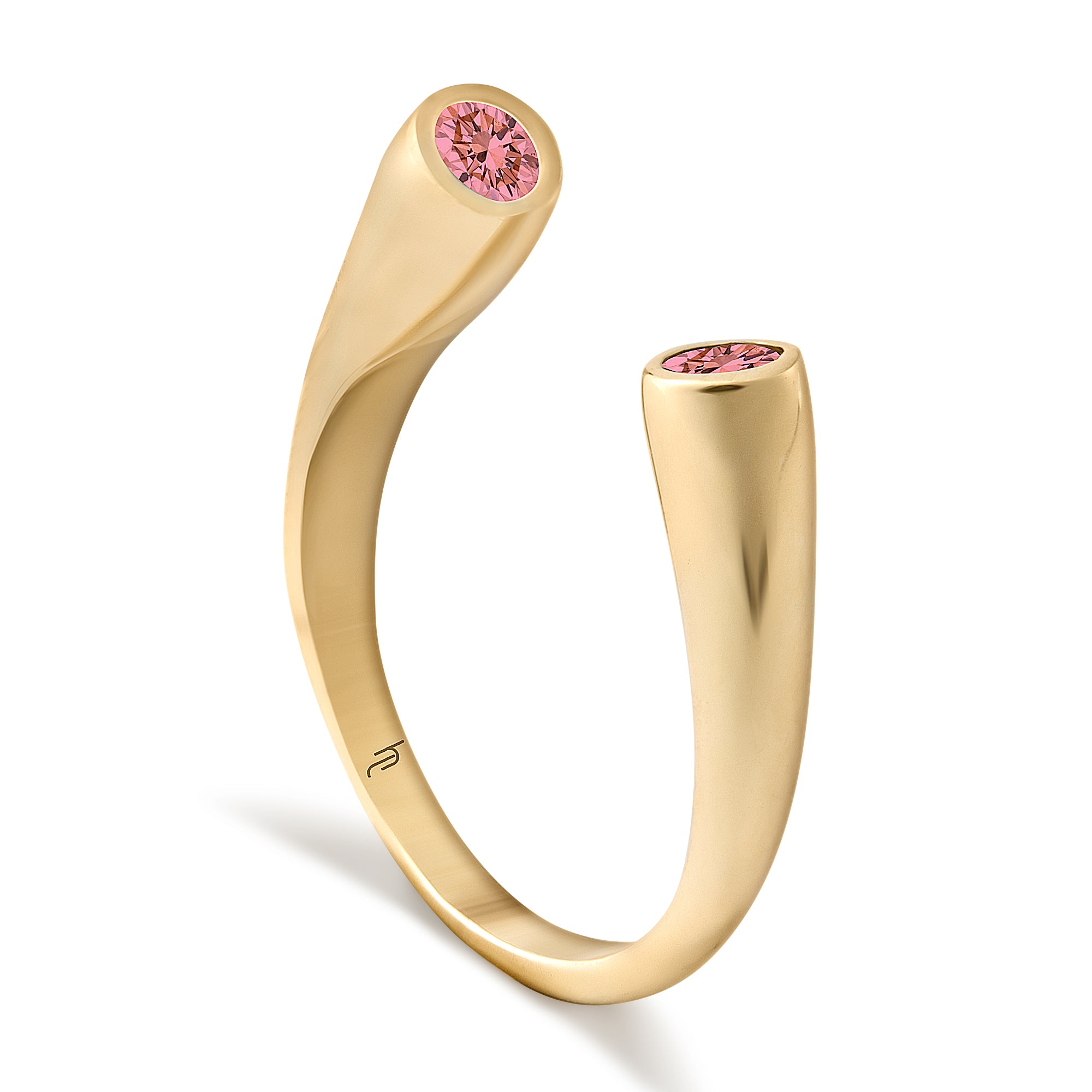 Tube Ring with Pink Tourmaline image 1