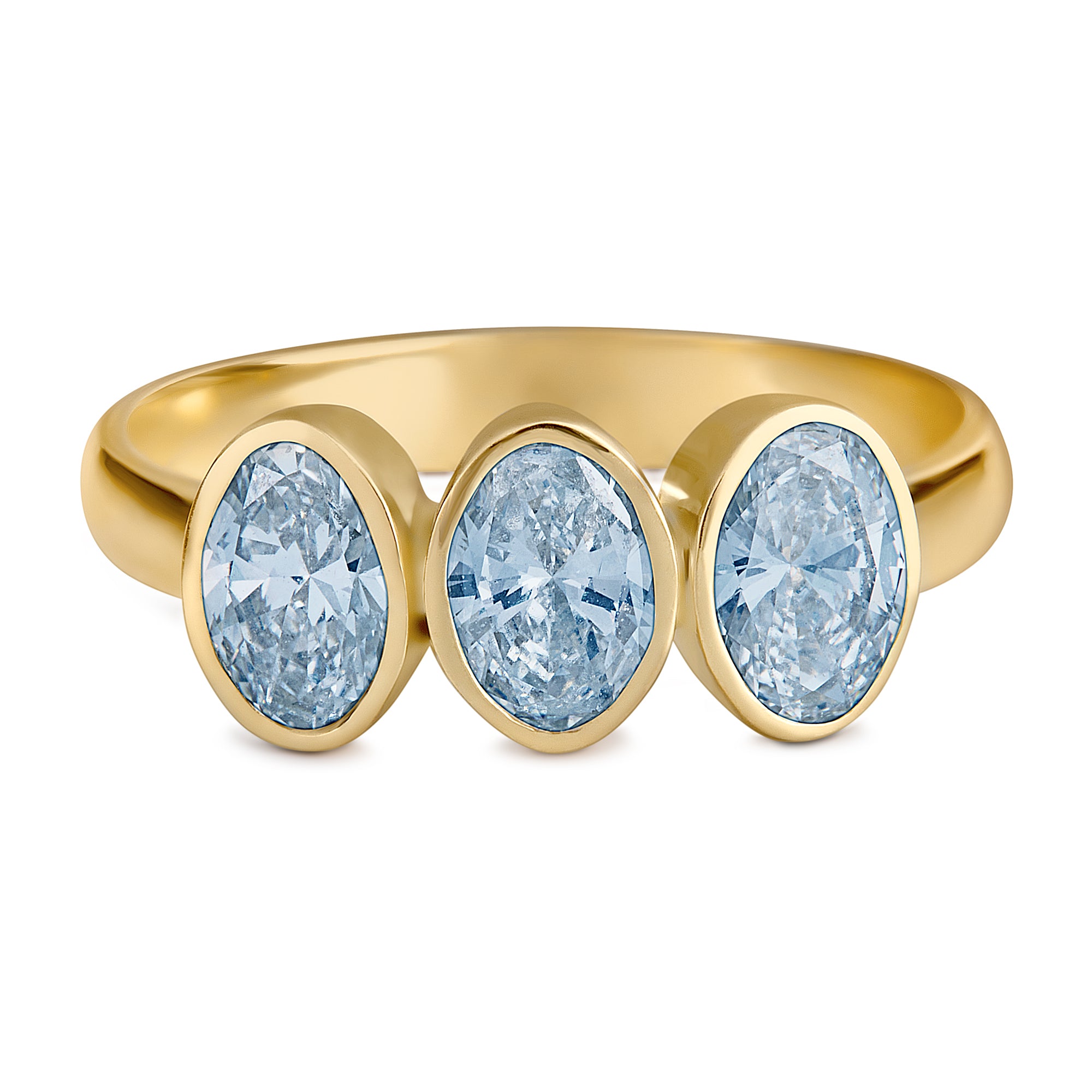 Triple Oval Bezel with Aquamarine image 0