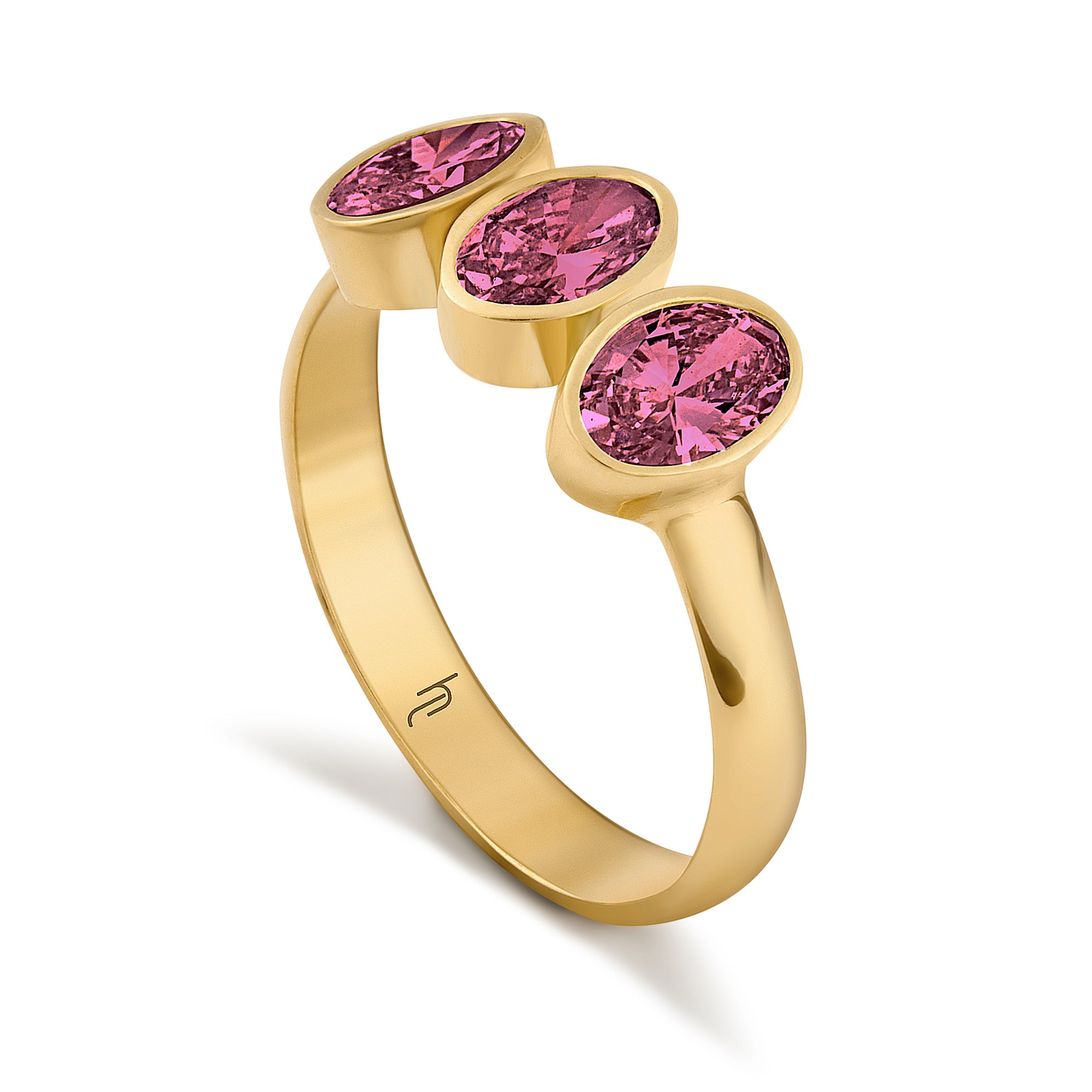 Triple Oval Bezel with Pink Tourmaline image 1