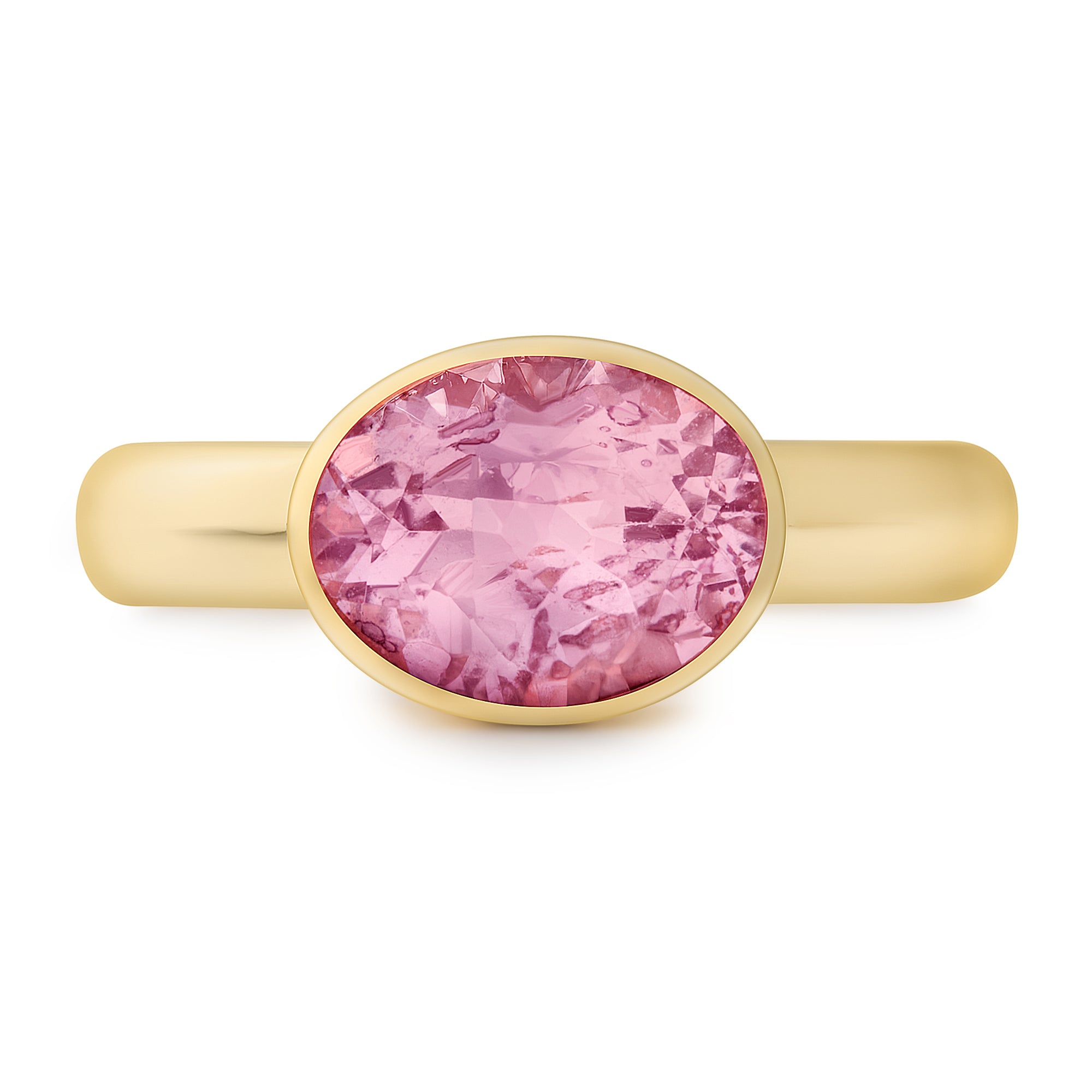 Oval East West Bezel with Pink Tourmaline image 0