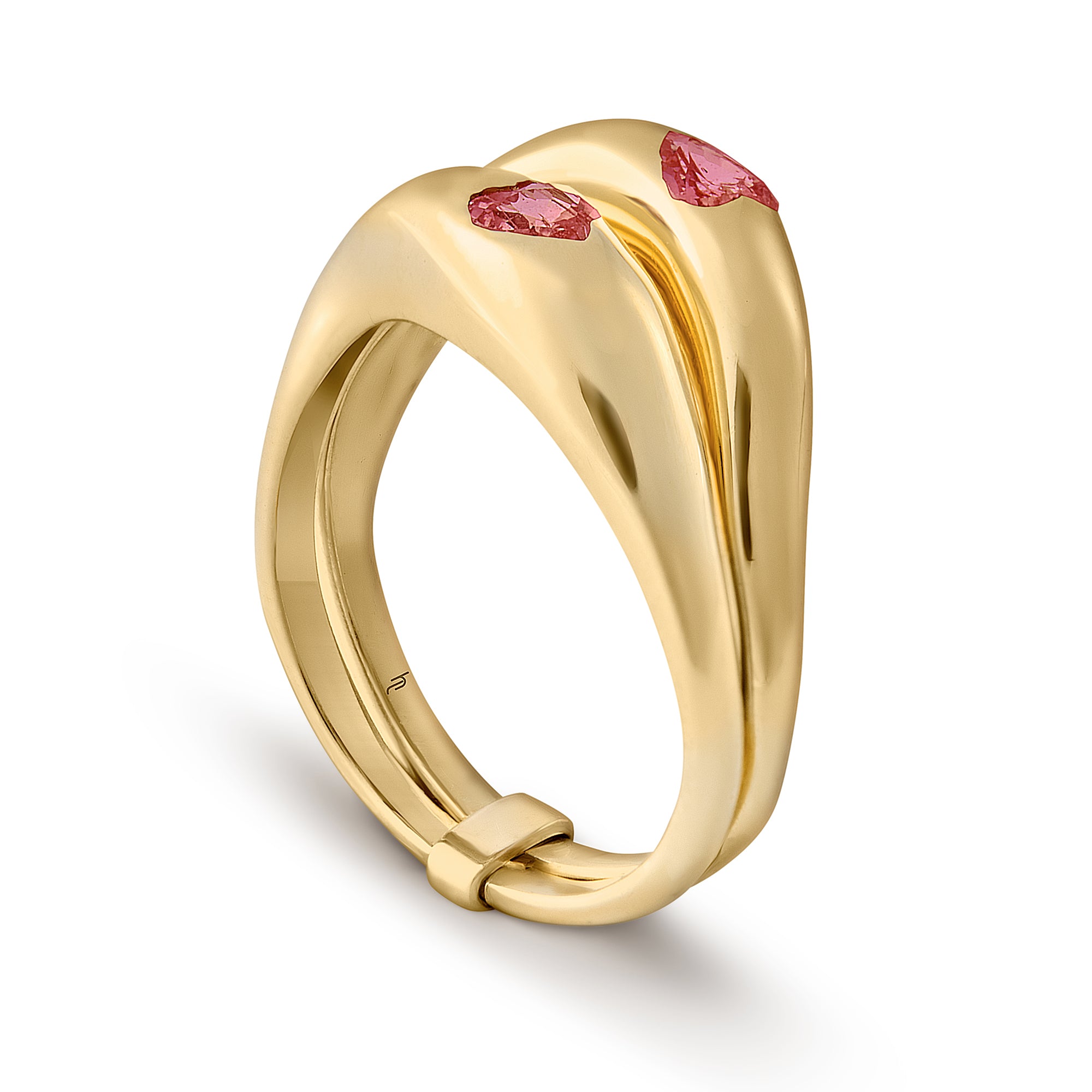 Double Love with Pink Tourmaline Hearts image 1