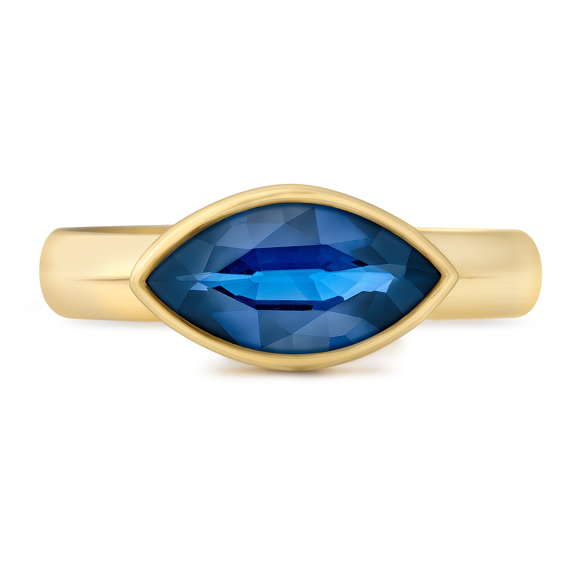Large Marquise East West with Blue Sapphire image 0