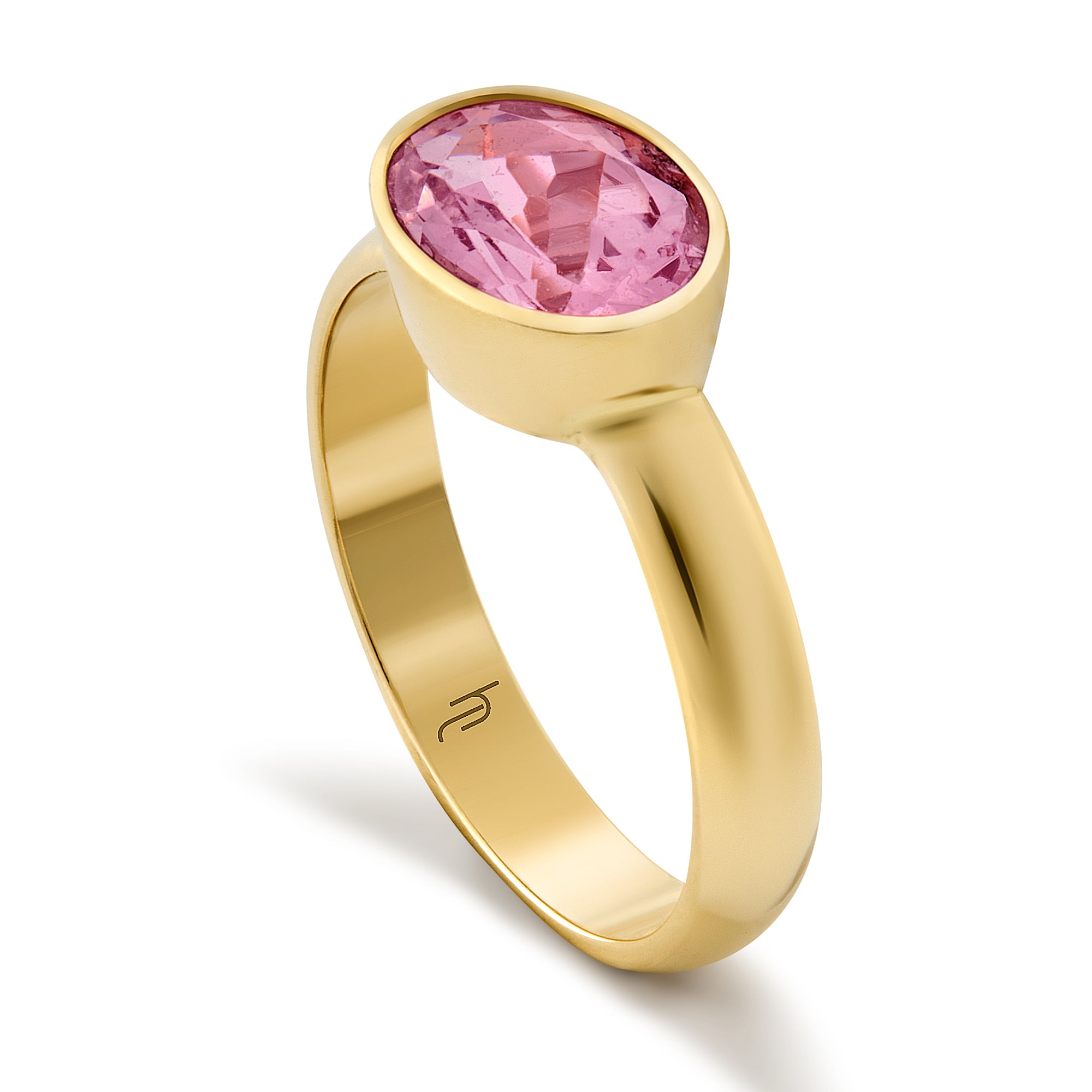 Oval East West Bezel with Pink Tourmaline image 1